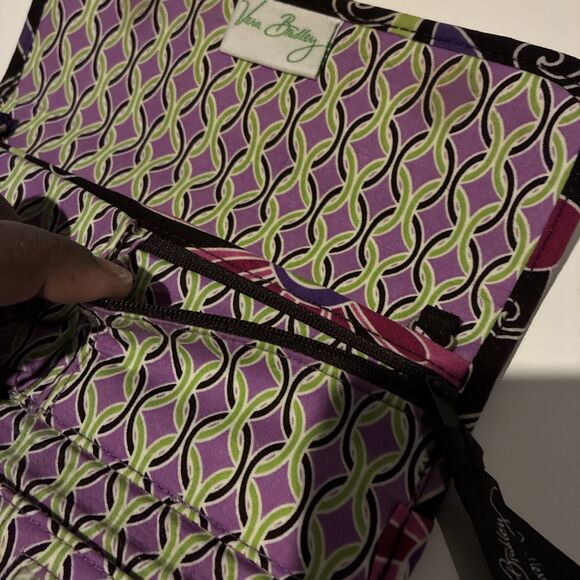 Vera Bradley  Trifold  Wallet- Magnetic Snap/ Black Multicolored Floral- Retired - Picture 9 of 15